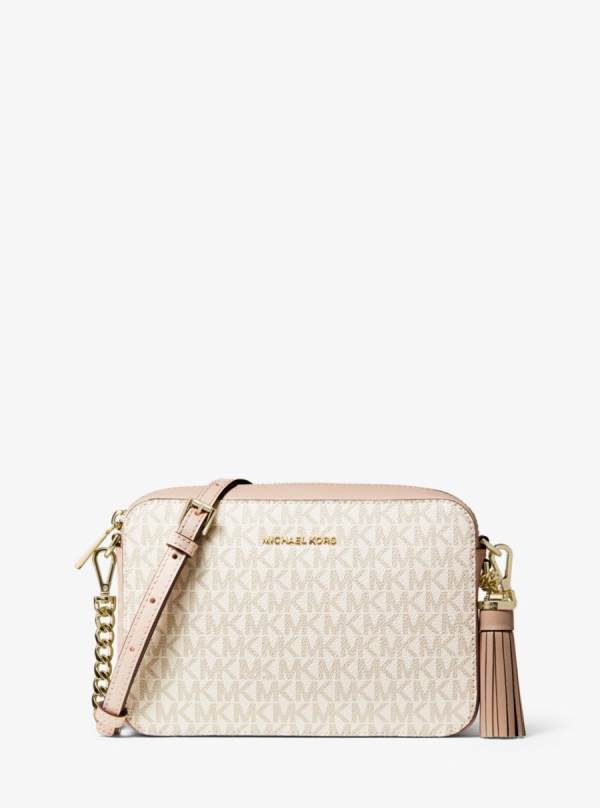Damske Spojková Taška Michael Kors Ginny Medium Logo Ruzove - Kabelky Michael Kors Levně | FMECI-4186